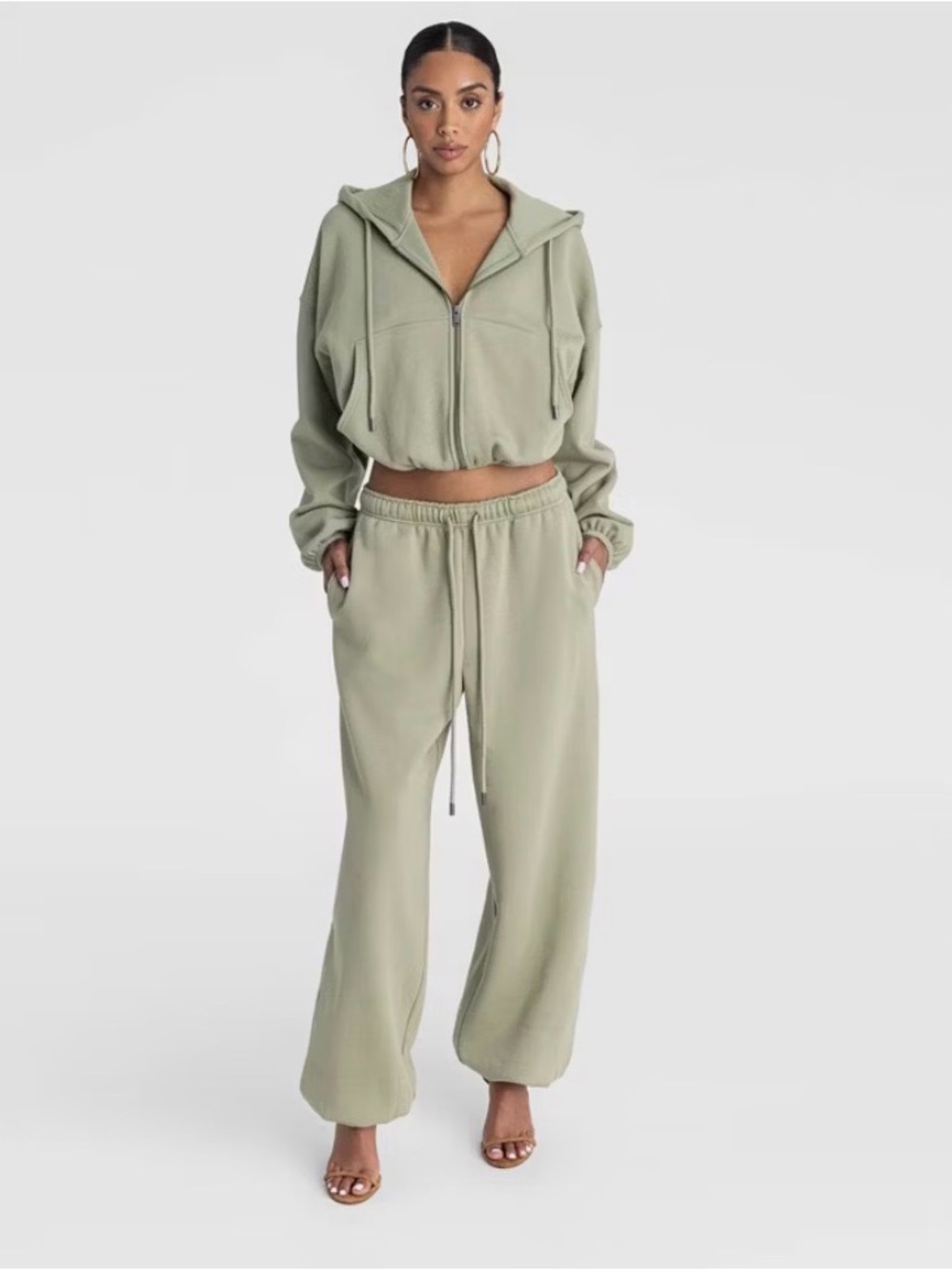 KBB by KAHLANA Women's 'The Zip-Up Hoodie' - Olive Green XXL